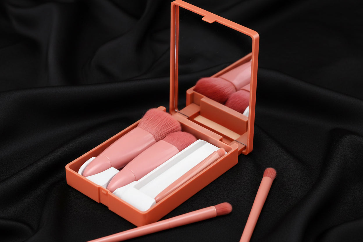 Travel-Friendly Pink Brush Set