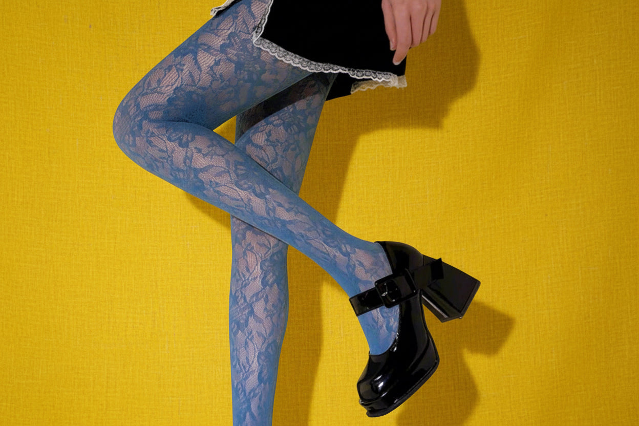 Dark blue fishnet stockings