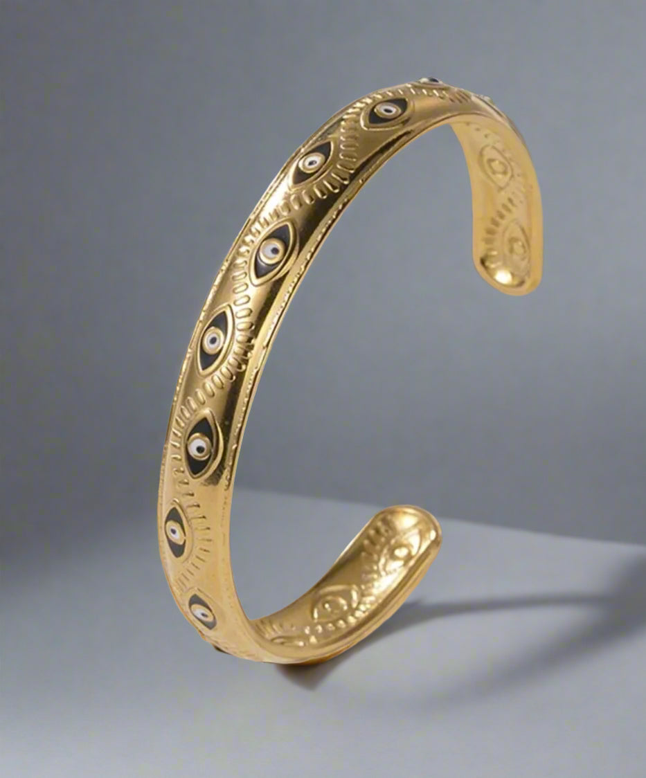 Vintage Black Eye Cuff Bracelet