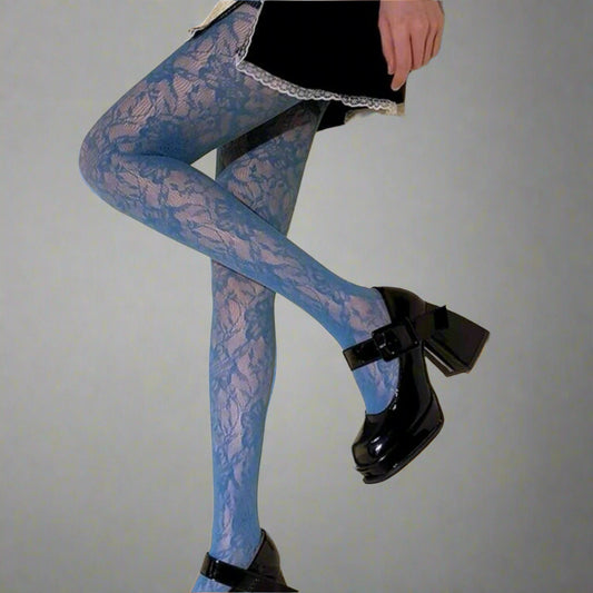 Dark blue fishnet stockings
